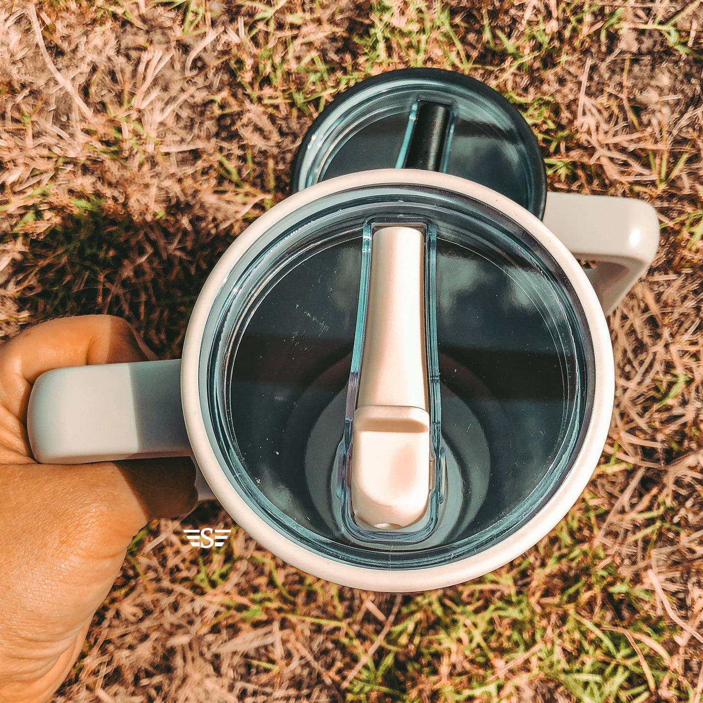 40oz Cup Folding Straw Lid: Black