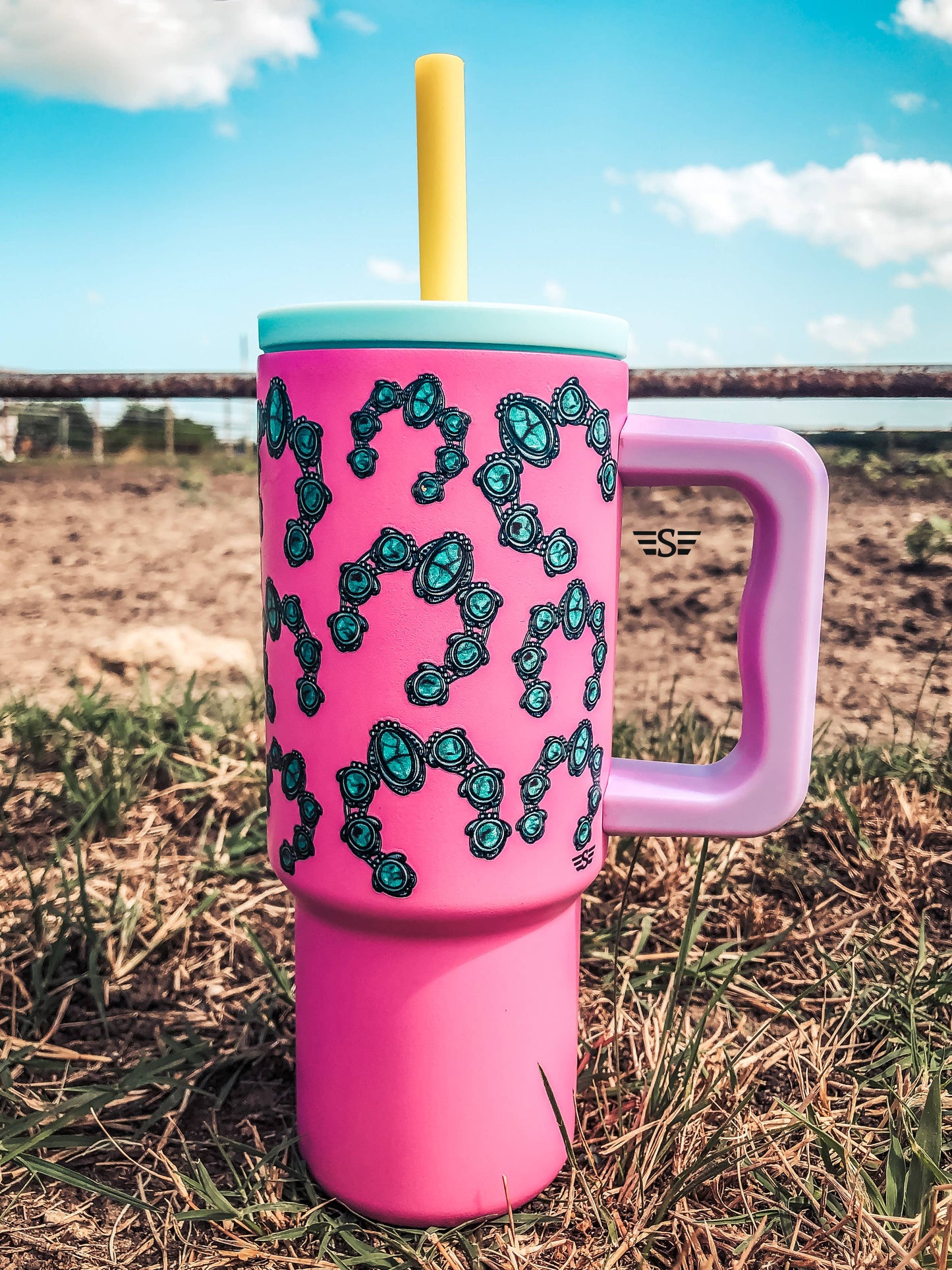 Kids 24oz Western Tumbler: Red Cattle Drive