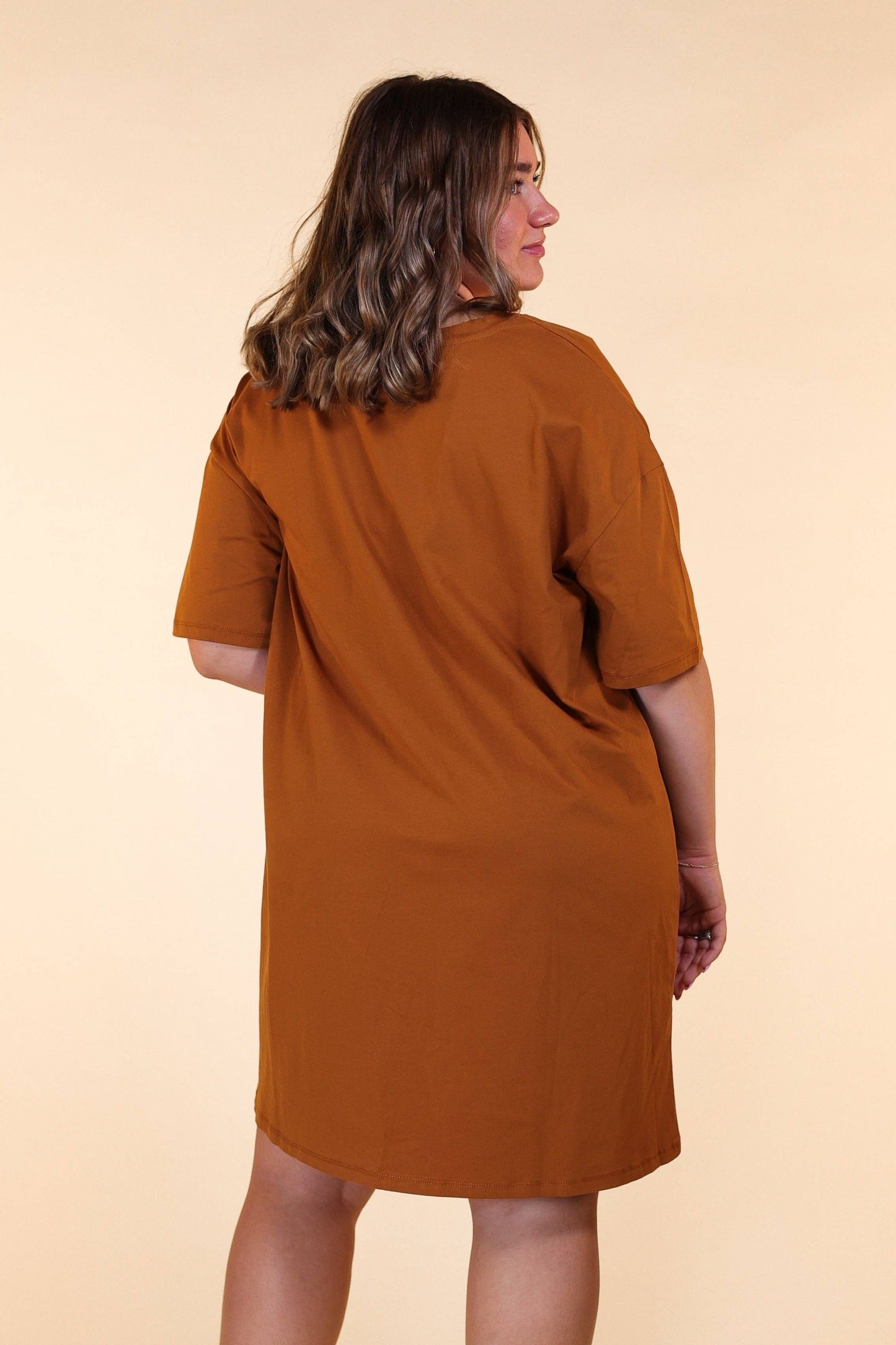 Rust T-shirt Dress: Rust / One Size