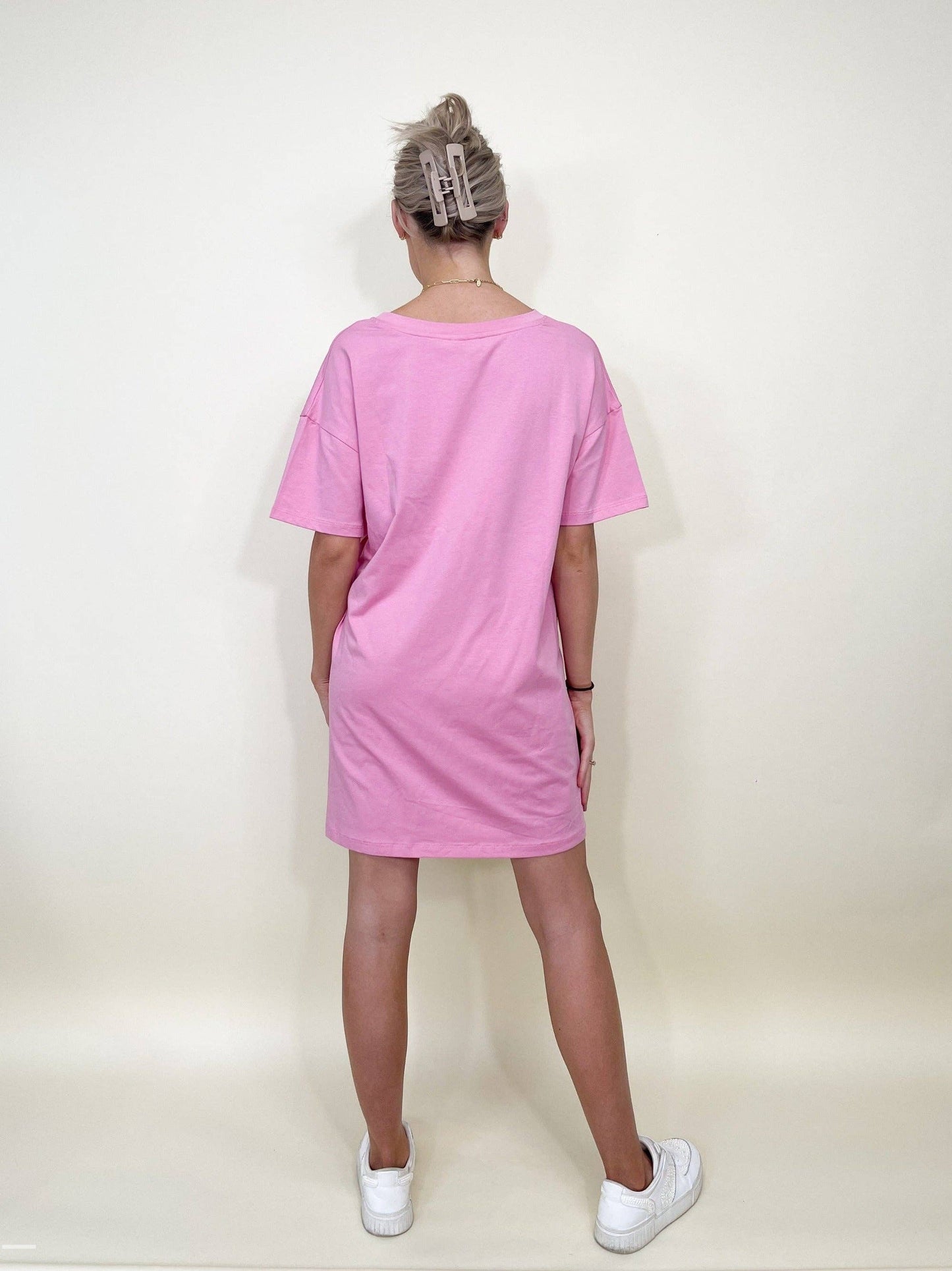 Pink T-Shirt Dress: Pink / One Size