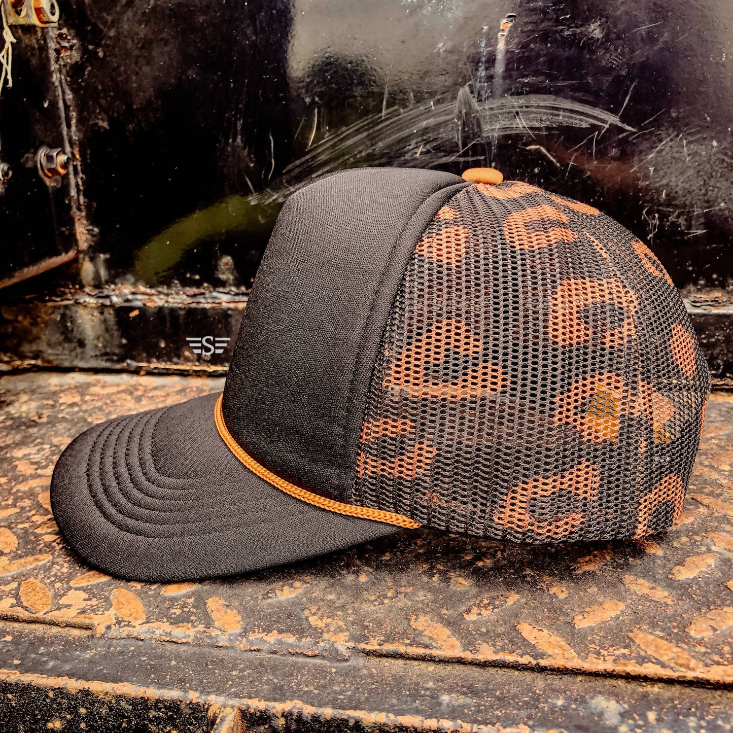 Leopard Mesh Back Foam Trucker Cap