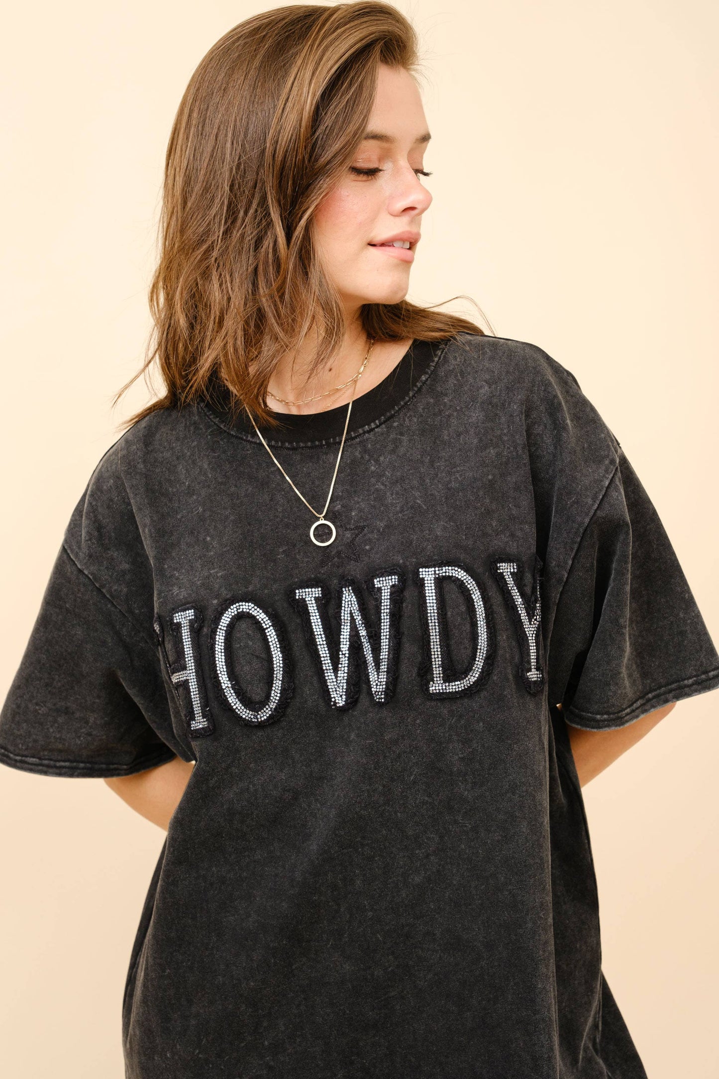 HOWDY T shirt Dress: TAN