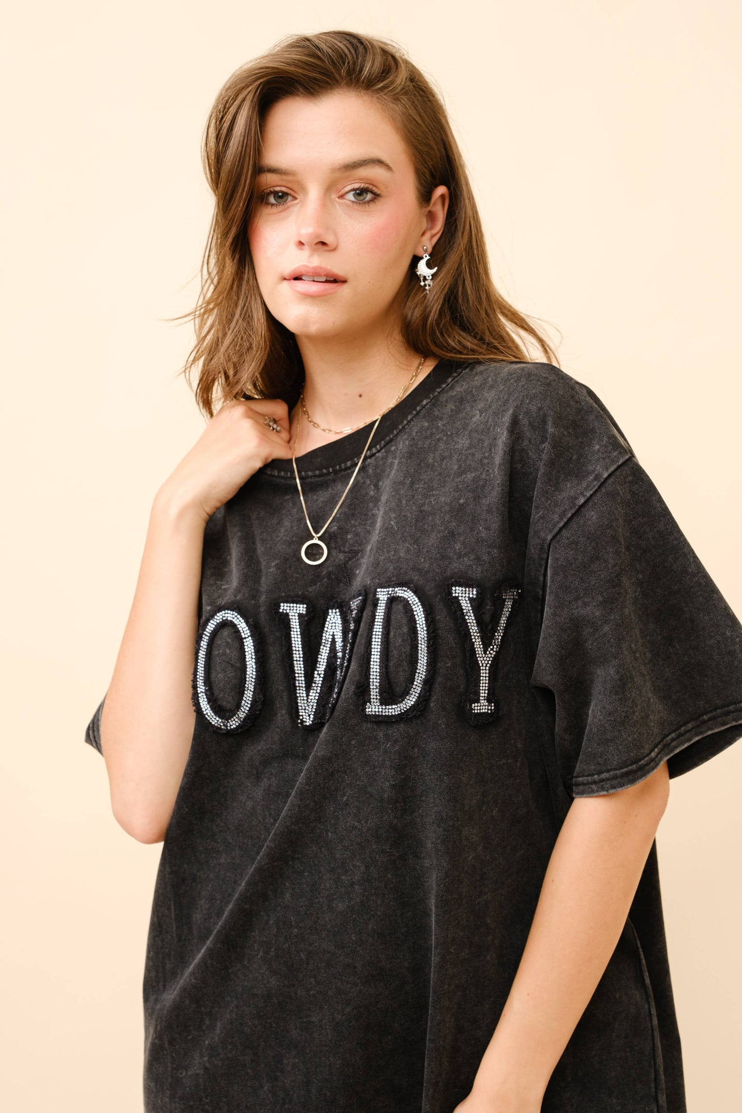 22896T - HOWDY T shirt Dress: Black / S