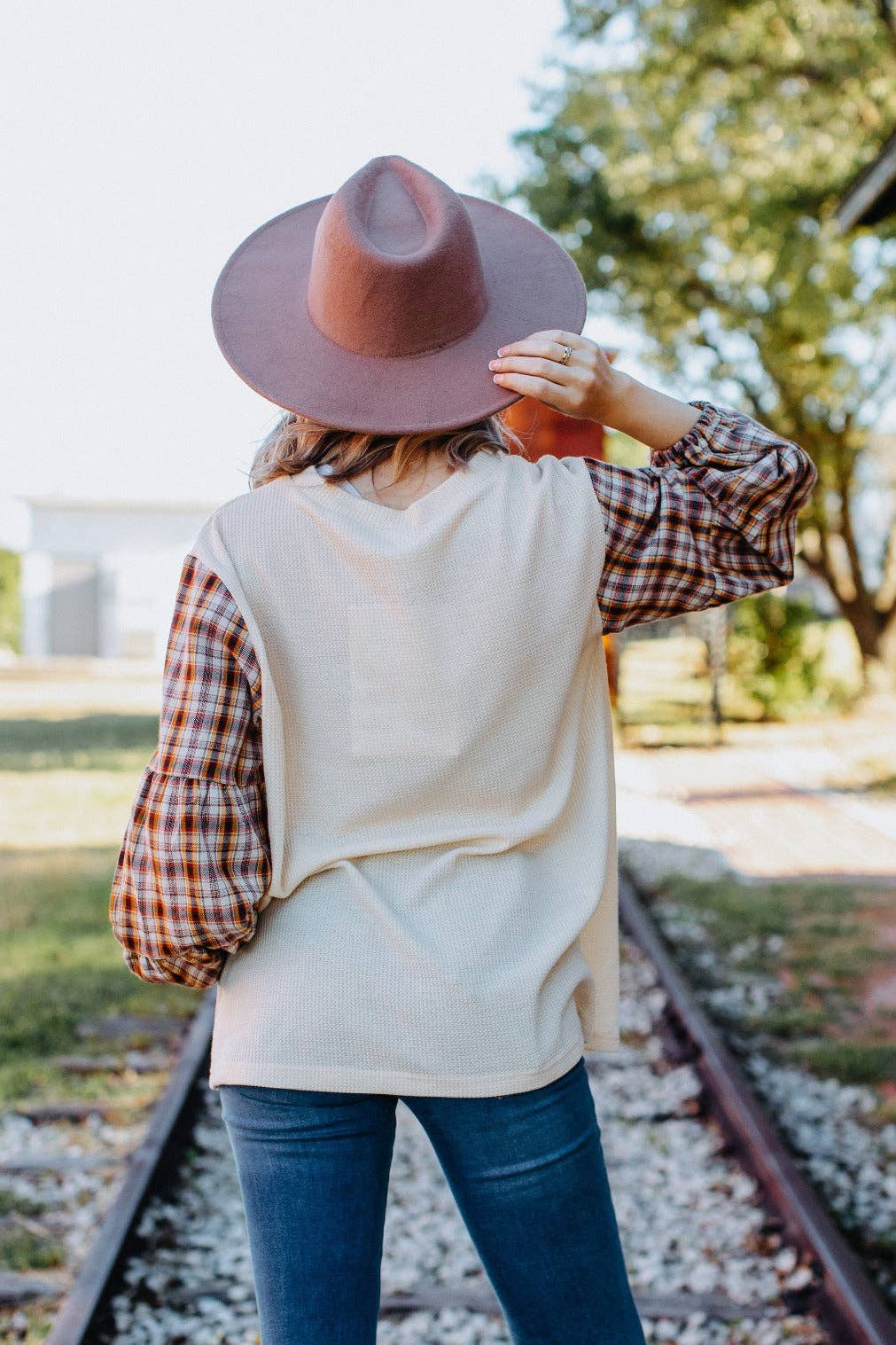 Mad for Plaid Top: Beige / Medium