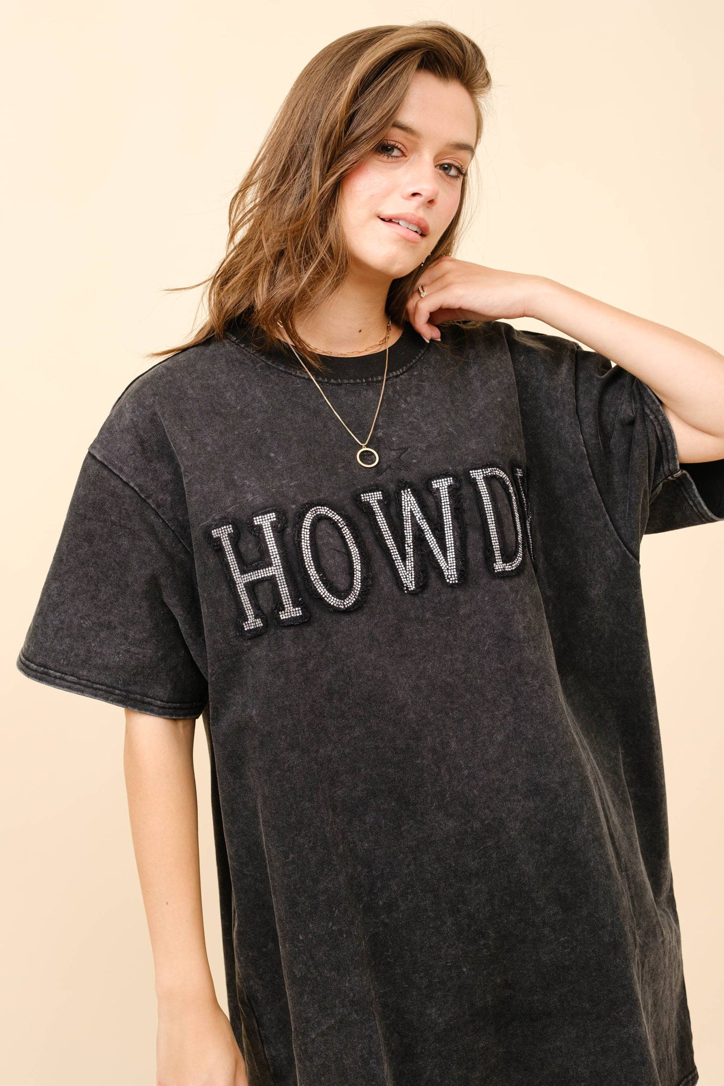 22896T - HOWDY T shirt Dress: Black / S