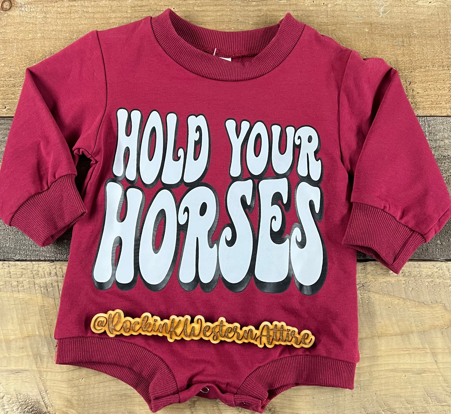 Hold your Horses sweatshirt onesie