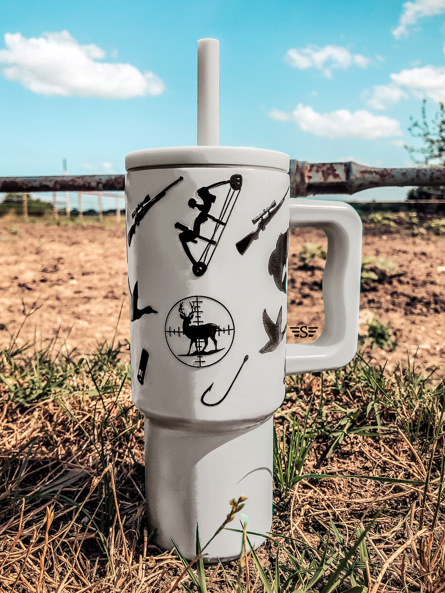 Kids 24oz Western Tumbler: Red Cattle Drive