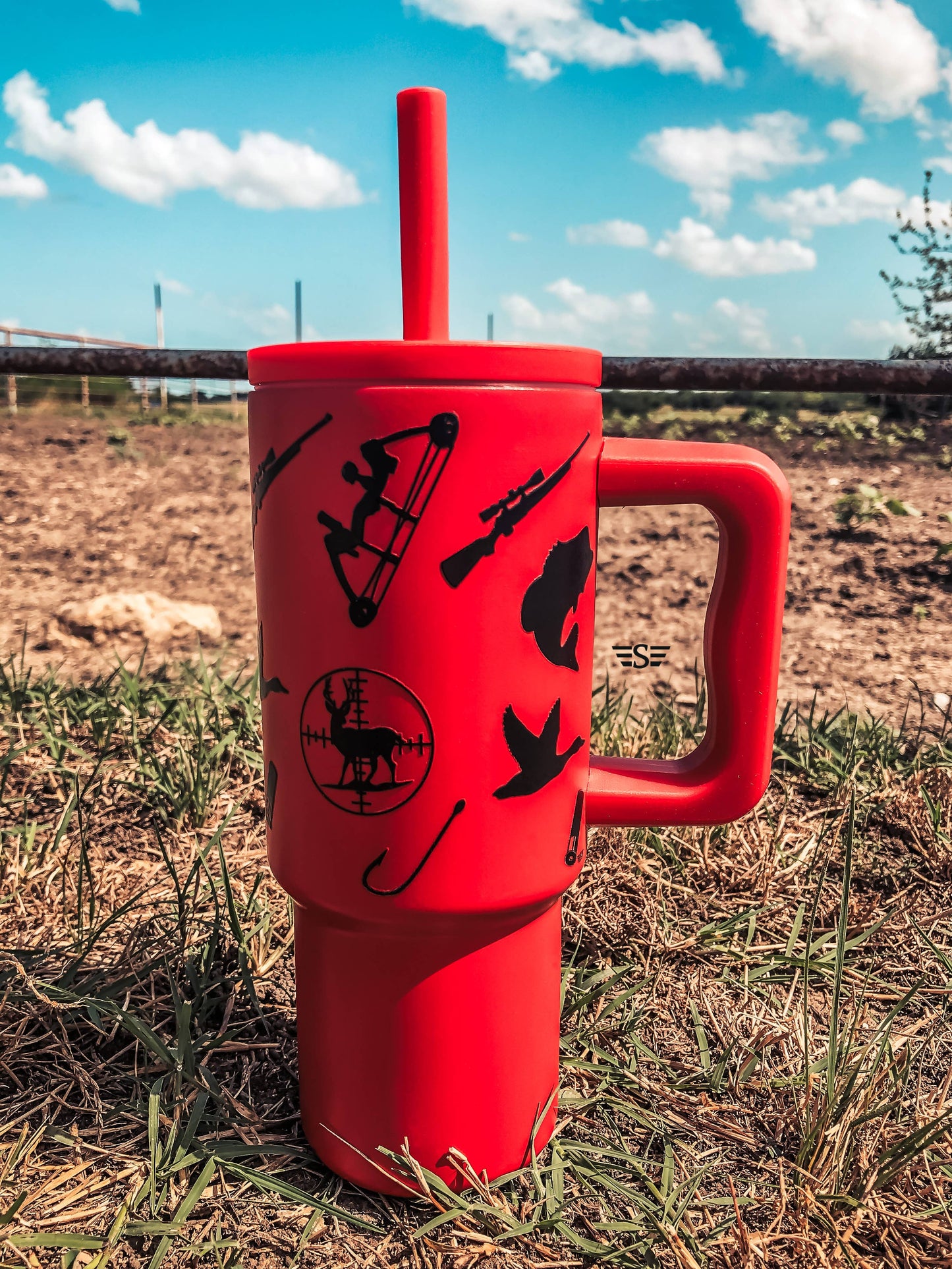 Kids 24oz Western Tumbler: Red Checked Tractor