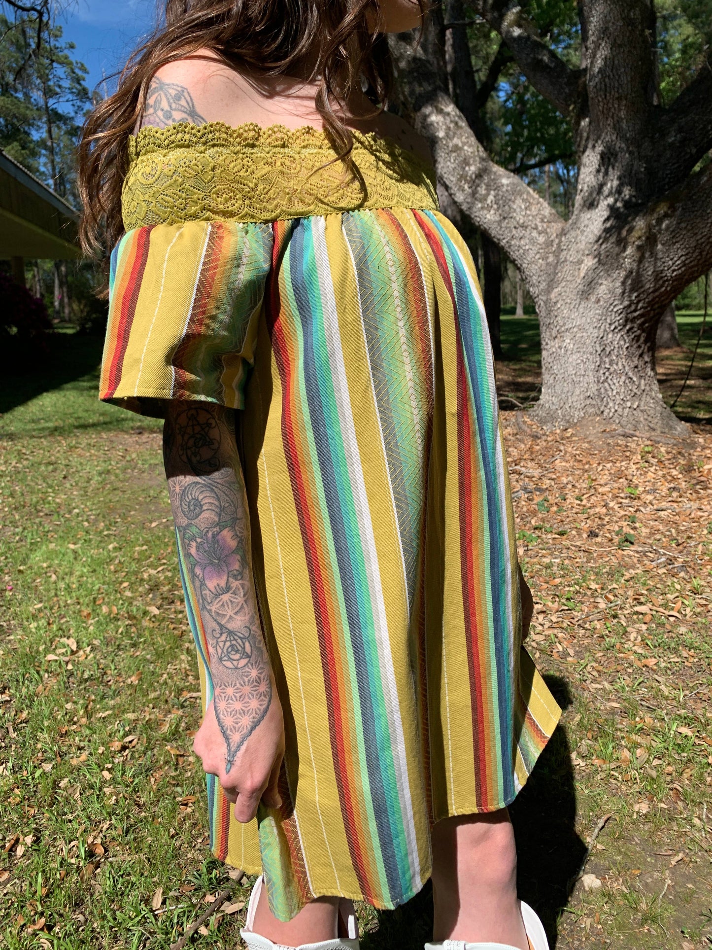 MK082 Odessa Off The Shoulder Midi Dress - 4 Colors: S / Mint Serape