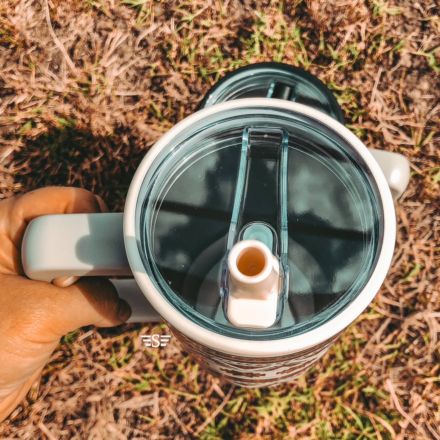 40oz Cup Folding Straw Lid: Black