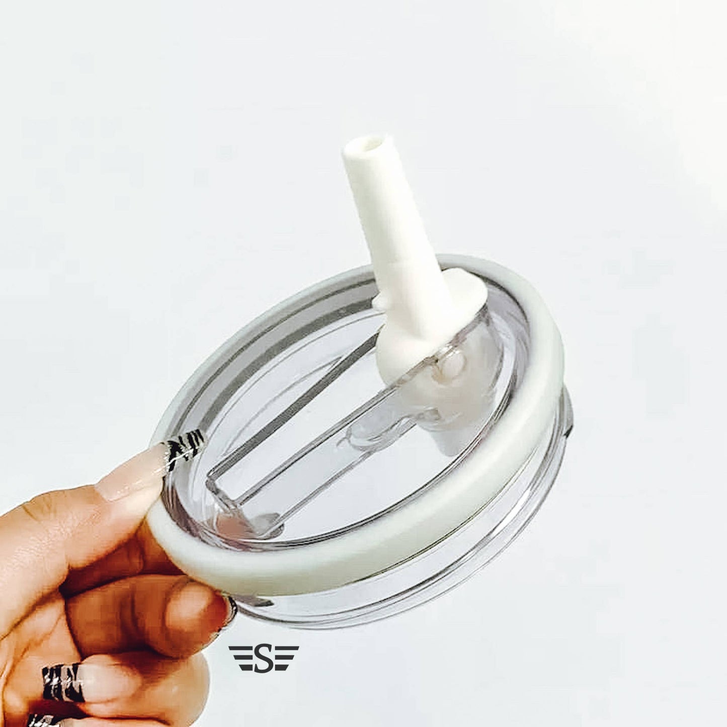 40oz Cup Folding Straw Lid: Off White