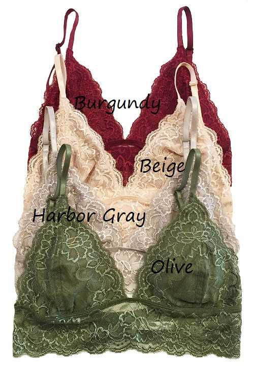 Lace Bralette: 3-3 (S/M-M/L) / BEIGE