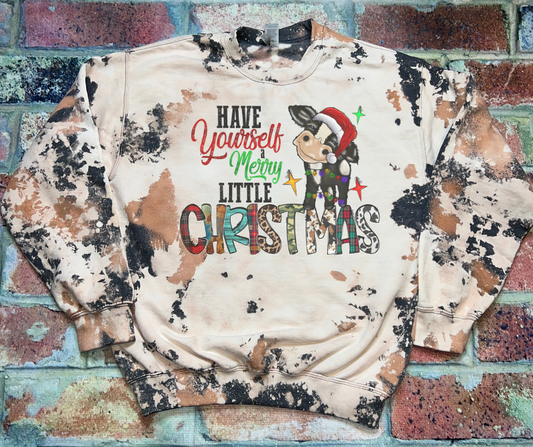 Have Yourself a Merry Little Christmas Bleached Crewneck Sweatshirt