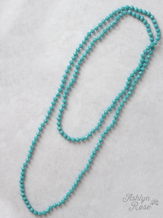 The Essential 60" Double Wrap Beaded Necklace, Slate Blue: Slate Blue / One Size