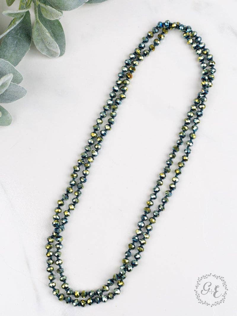 The Essential 60" Double Wrap Beaded Necklace, Metallic Mermaid 8mm: Metallic Mermaid / One Size