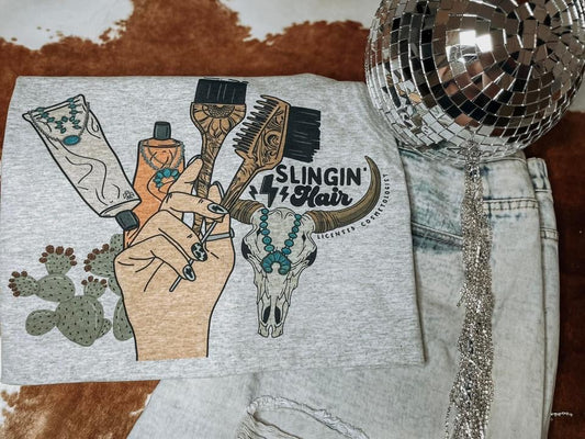 Slingin Hair tee